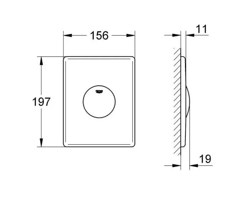 Poga Montāžas rāmim Grohe Skate, matēts hroms, 37547P00 NEW