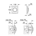 Poga Montāžas rāmim Grohe Surf, hroms, 37018000 NEW