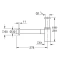 Sifons izlietnei Grohe Design, hroms, 40564000 NEW