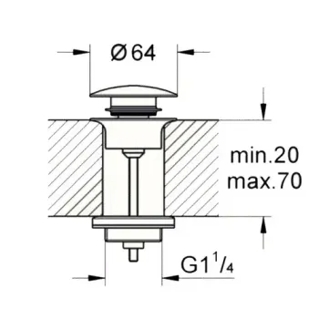 Sifons izlietnei Grohe, ar vārstu, Hard Graphite, 65807A00 NEW