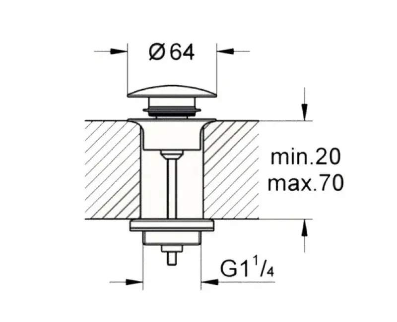 Sifons izlietnei Grohe, ar vārstu, Hard Graphite, 65807A00 NEW