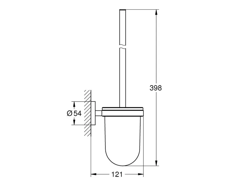 Tualetes birste Grohe QuickFix Start, sienas montāžas ar turētāju, stikls/supersteel, 41185DC0 NEW