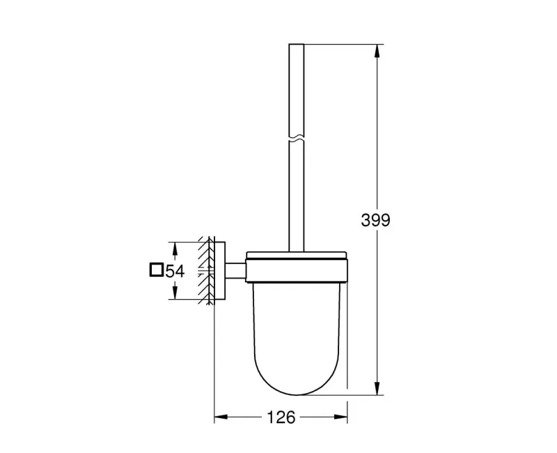 Tualetes birste Grohe Start Cube, sienas montāžas, stikls/matēts melns, 409772430 NEW