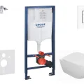 Tualetes poda komplekts Grohe Rapid SL rāmis ar Kielle Oudee  Rimless podu, softclose vāku un Skate Cosmopolitan pogui, Alpine White, 11BA3100 NEW