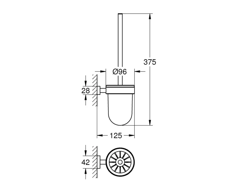 Унитаз Grohe Essentials Cube с держателем, суперсталь, 40513DC1