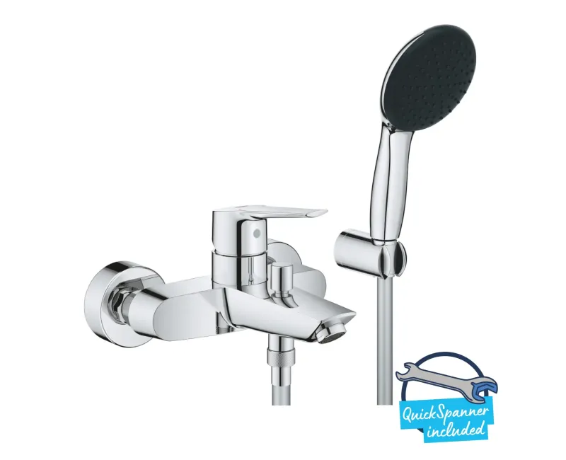 Смеситель для ванны с душем Grohe QuickFix Start, с душевым комплектом, хром, 25283002