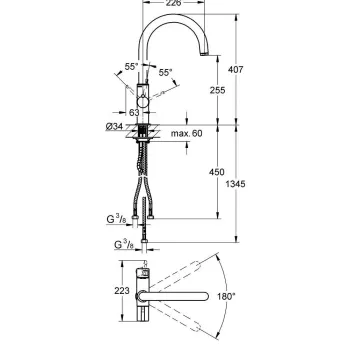 Смеситель для раковины в ванной Grohe Red, хром, 30033000