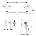 Vannas istabas aksesuāru komplekts Grohe Essentials, 3 daļu, hroms, 40775001 NEW