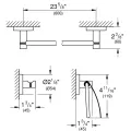Vonios aksesuarų rinkinys Grohe Essentials, 3 dalių, supersteel, 40775DC1 NEW