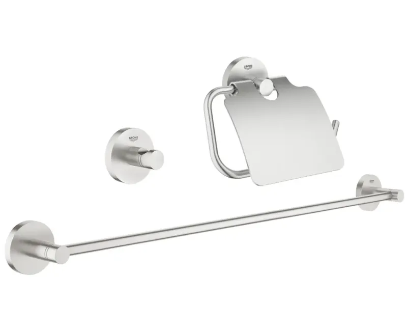 Vonios aksesuarų rinkinys Grohe Essentials, 3 dalių, supersteel, 40775DC1 NEW