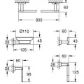 Комплект аксессуаров для ванной Grohe Essentials Cube, 5 предметов, хром, 40758001