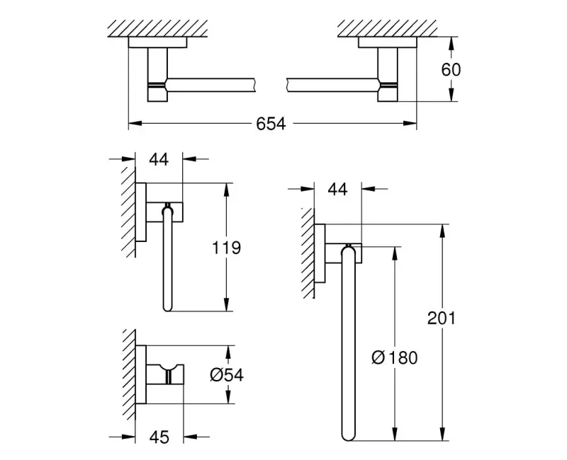 Vonios aksesuarų rinkinys Grohe Essentials, chromas, 40823001 NEW