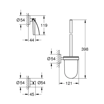 Vannas istabas aksesuāru komplekts Grohe QuickFix Start, 3 daļu, matēts melns, 412042430 NEW