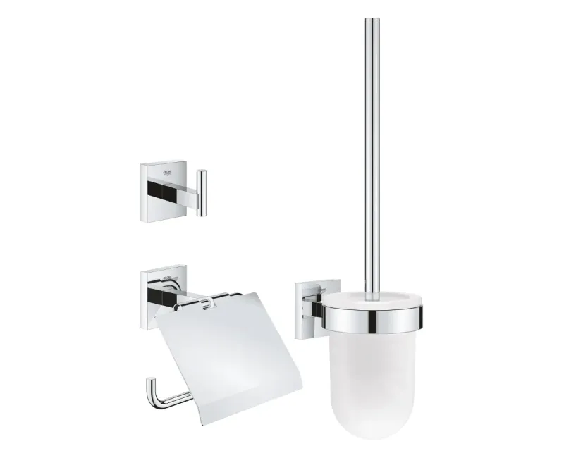 Vonios aksesuarų rinkinys Grohe QuickFix Start Cube, 3 dalių, chromas, 41123000 NEW