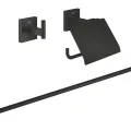 Комплект аксессуаров для ванной комнаты Grohe QuickFix Start Cube, 3 предмета, матовый черный, 411242430