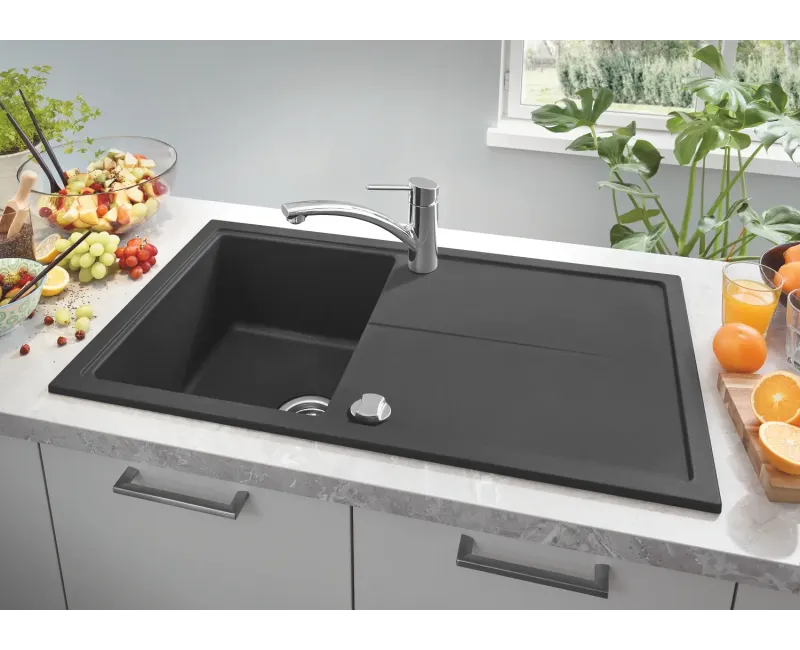 Раковина Grohe K400, с автоматическим сливом, гранит черный, 31640AP0