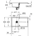 Раковина Grohe K400, с автоматическим сливом, гранит черный, 31640AP0