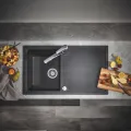 Раковина Grohe K400, с автоматическим сливом, гранит черный, 31640AP0