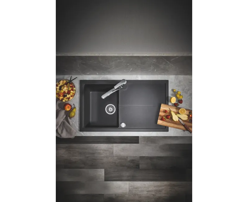 Раковина Grohe K400, с автоматическим сливом, гранит черный, 31640AP0