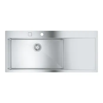 Кухонная мойка Grohe K1000, с клапаном, матовая нержавеющая сталь, 52 см, 31581SD1