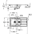 Кухонная мойка Grohe K200, матовая нержавеющая сталь, 97x50 см, 31564SD1