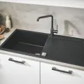 Кухонная мойка Grohe K500, с клапаном 100x50 см, гранит черный, 31645AP0