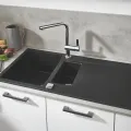 Кухонная мойка Grohe K500, с клапаном 100x50 см, гранит черный, 31646AP0