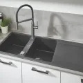 Virtuves izlietne Grohe K500, ar vārstu 116x50 cm, granīta melna, 31647AP0 NEW