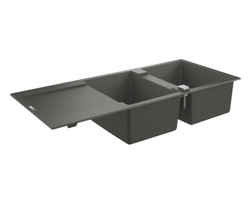 Virtuves izlietne Grohe K500, ar vārstu 116x50 cm, granīta melna, 31647AP0 NEW