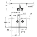 Virtuves izlietne Grohe K700, ar vārstu, 84x56, granīta melnā, 31657AP0 NEW