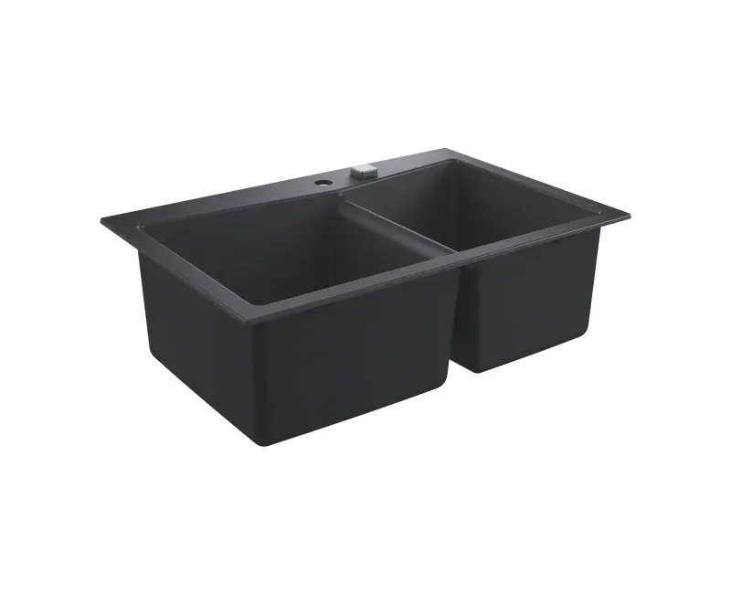 Virtuves izlietne Grohe K700, ar vārstu, 84x56, granīta melnā, 31657AP0 NEW
