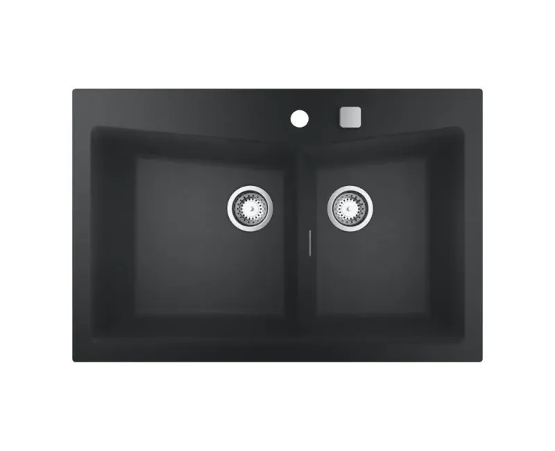 Virtuves izlietne Grohe K700, ar vārstu, 84x56, granīta melnā, 31657AP0 NEW