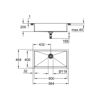 Кухонная мойка Grohe K700, матовая нержавеющая сталь, 86x46 см, 31580SD1