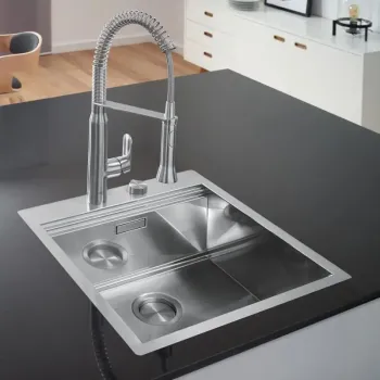 Кухонная мойка Grohe K800, матовая нержавеющая сталь, 52x51 см, с клапаном, 31583SD1