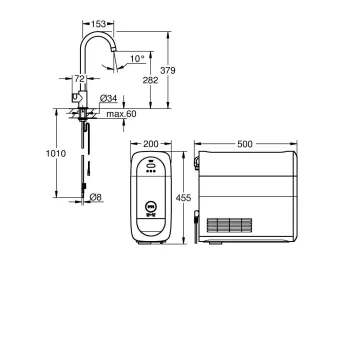 Virtuves izlietnes maisītājs Grohe Blue Home, ar dzesēšanas iekārtu un filtrēšanas funkciju, matēta Warm Sunset, 31498DL1 NEW