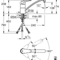 Virtuves izlietnes maisītājs Grohe Eurodisc, hroms, 33771001 NEW