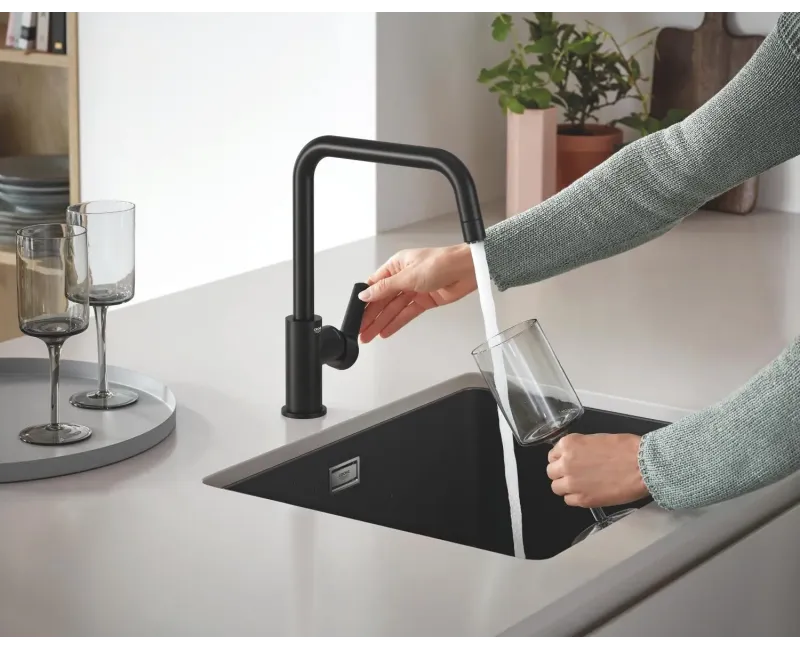 Virtuvinis kriauklės maišytuvas Grohe QuickFix Start, matinė juoda, 1012422430 NEW