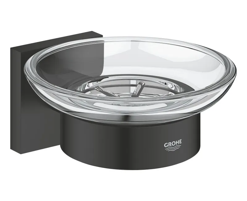 Ziepju trauks Grohe QuickFix Start Cube, stikls/matēts melns, 410962430 NEW