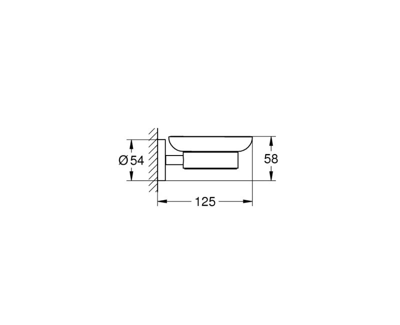 Ziepju trauks Grohe QuickFix Start, stikls/hroms, 41193000 NEW