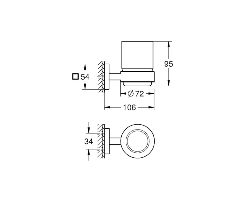 Держатель для зубных щеток Grohe QuickFix Start Cube, стекло/суперсталь, 41097DC0