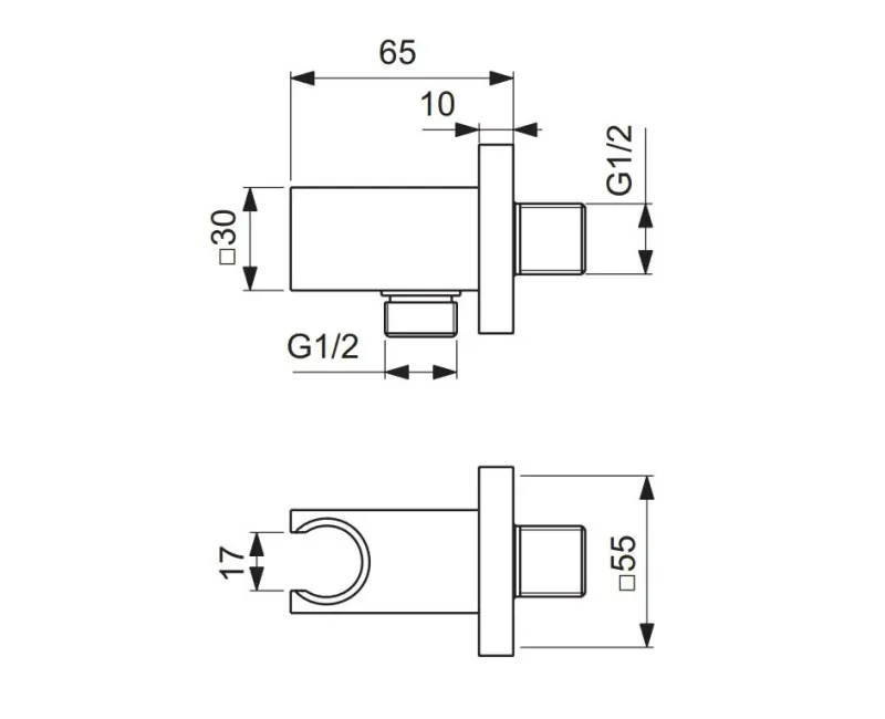 Dušo galvos laikiklis Ideal Standard Idealrain Atelier, chromas, BC771AA
