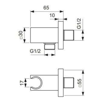 Dušas turētājs Ideal Standard Idealrain Atelier, ar izteku, magnētiskā pelēkā, BC771A5