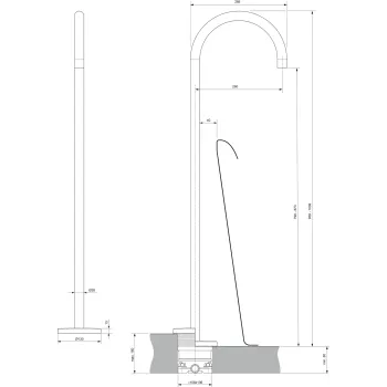 Vannas izteka Ideal Standard Joy, matēts zelts, 1039 mm, A7387A2
