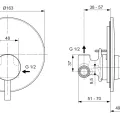 Смеситель для душа Ideal Standard CeraLine, встраиваемый, матовый черный, A6940XG