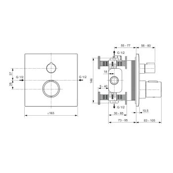 Смеситель для душа Ideal Standard CeraTherm, с термостатом, матовое золото, A6956A2