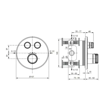 Смеситель для душа Ideal Standard CeraTherm Navigo, с термостатом, матовое золото, A7296A2
