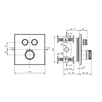 Смеситель для душа Ideal Standard CeraTherm Navigo, с термостатом, матовое золото, A7302A2