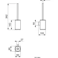 Щетка для унитаза Ideal Standard IOM Square, хром, 80 x 105 x 392 мм, E2195AA