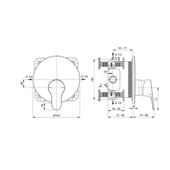 Смеситель для душа Ideal Standard Cerabase, встраиваемый, хром, A7394AA