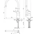 Virtuvinis maišytuvas Ideal Standard Cerabase, chromas, 334 x 236 mm, BC844AA